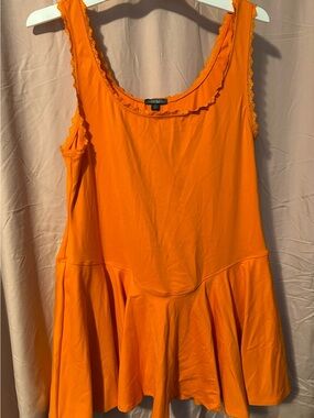 wild fable Orange Ruffle-Trim Mini Dress